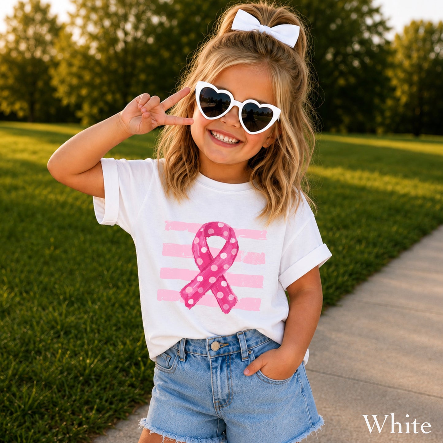 Breast Cancer Awareness Ribbon Youth Comfort Color T-Shirt