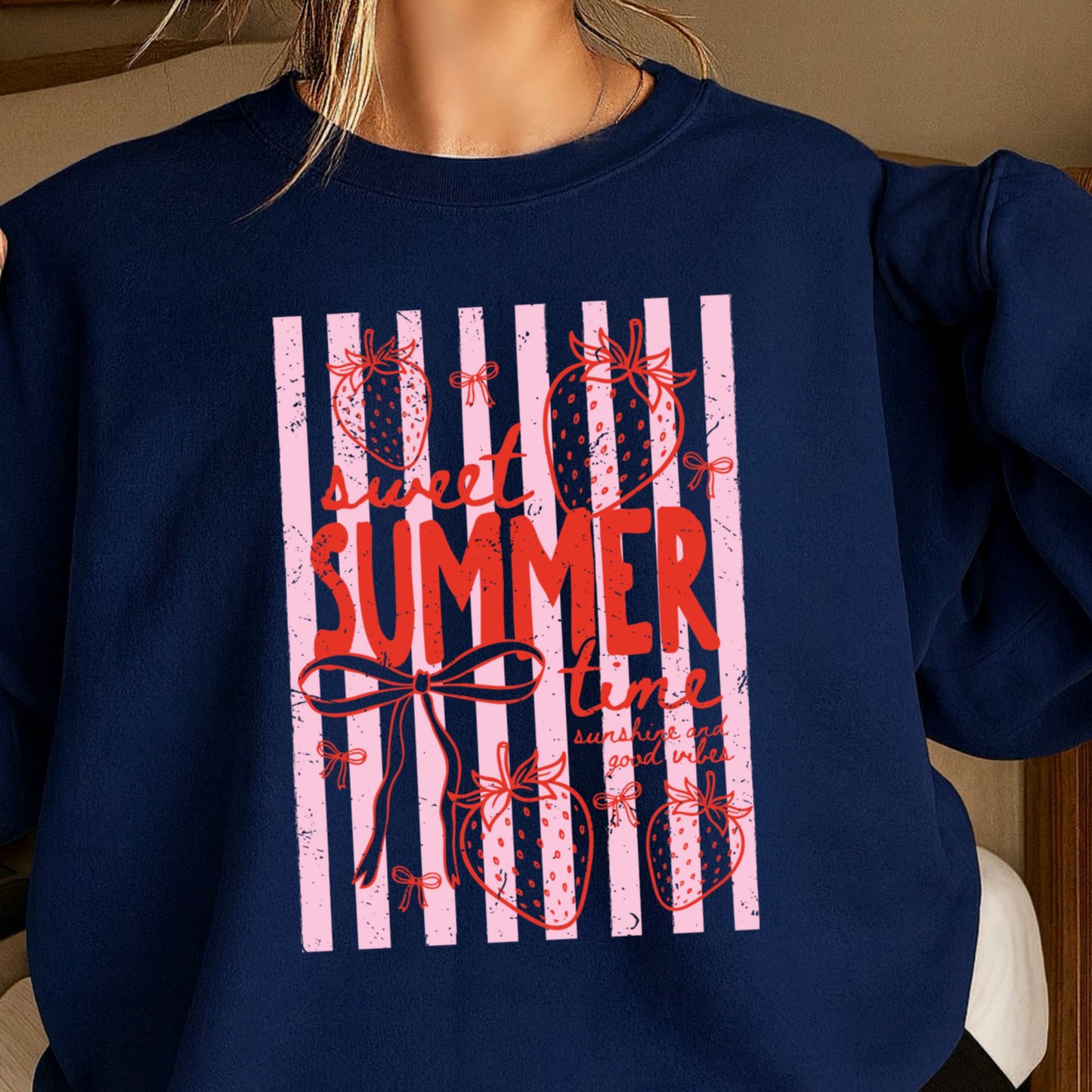 Sweet Summertime Strawberry Crewneck Sweatshirt