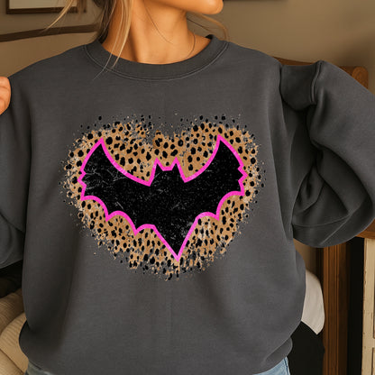 Leopard Bat Halloween Crewneck Sweatshirt