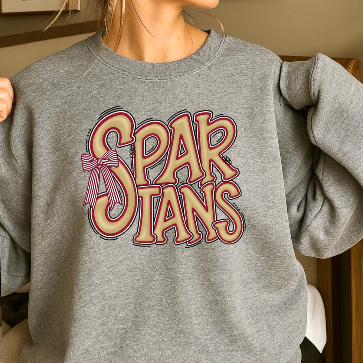 Spartans Coquette Bow Crewneck Sweatshirt