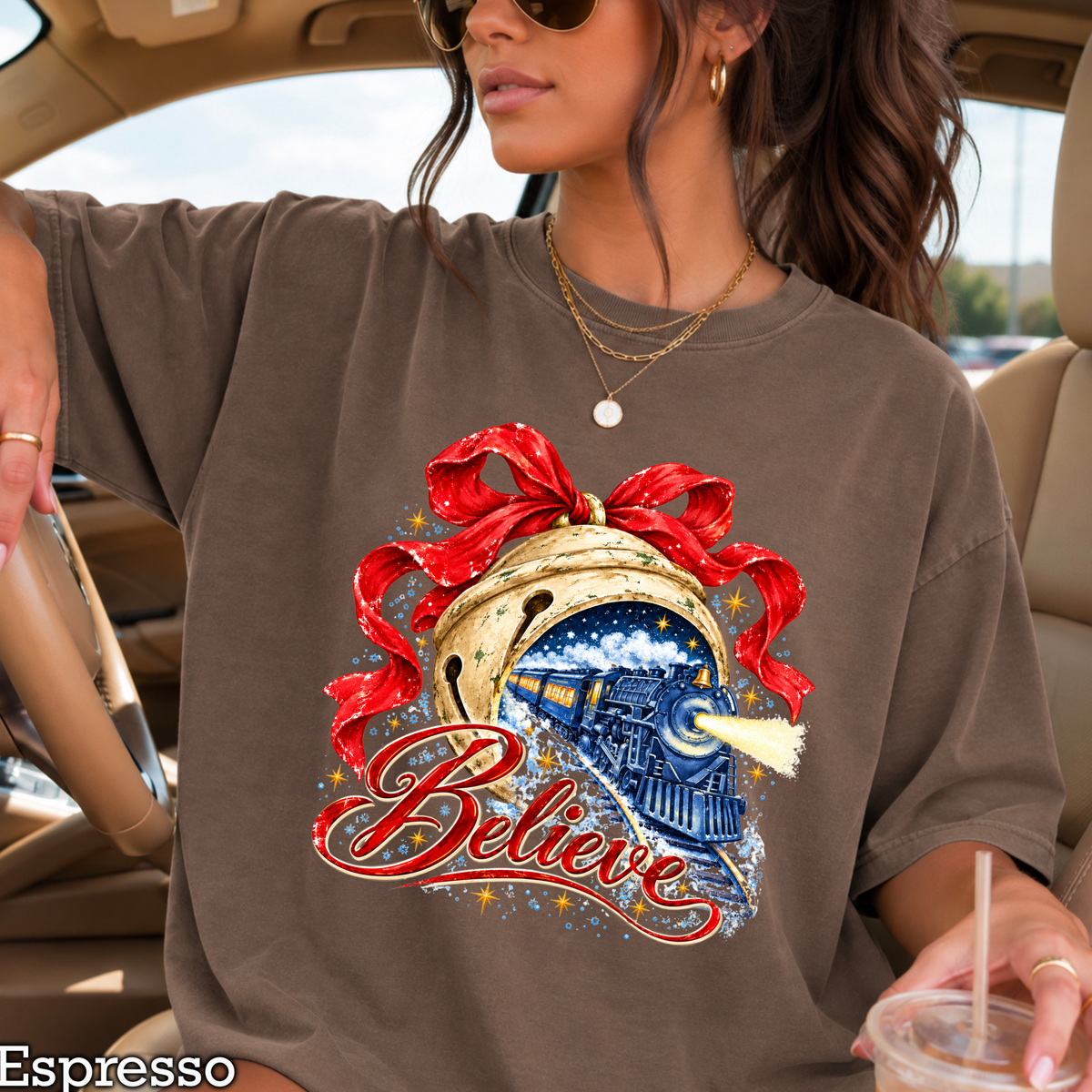 Believe Christmas Comfort Color Graphic Tee