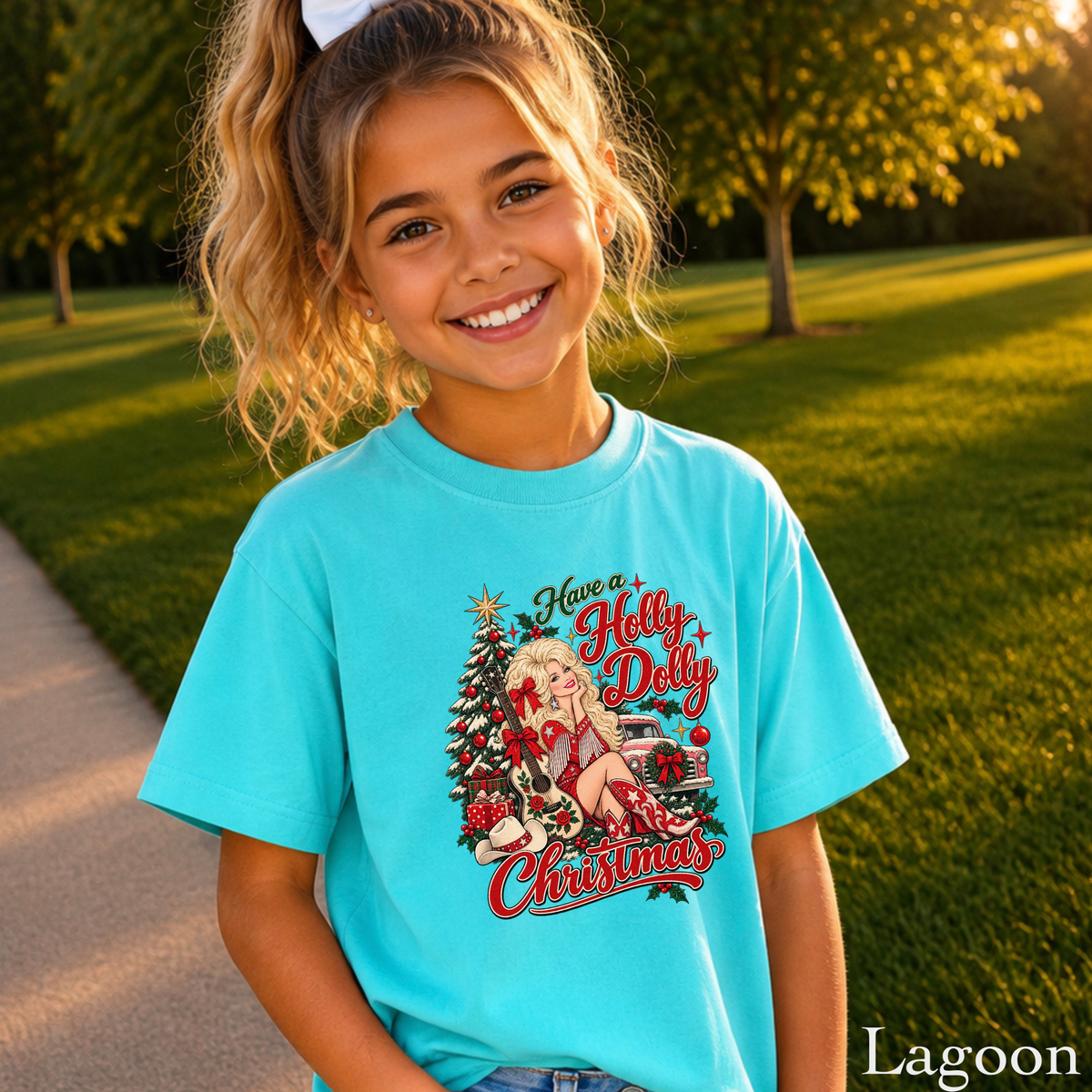 Have A Holly Christmas Youth Comfort Color T-Shirt