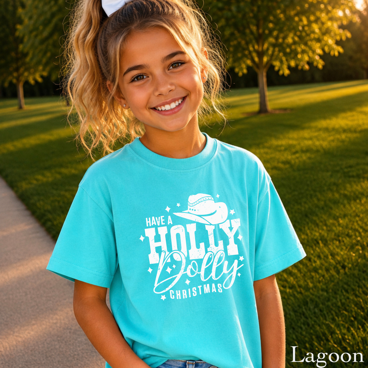 Have A Holly Christmas Youth Comfort Color T-Shirt