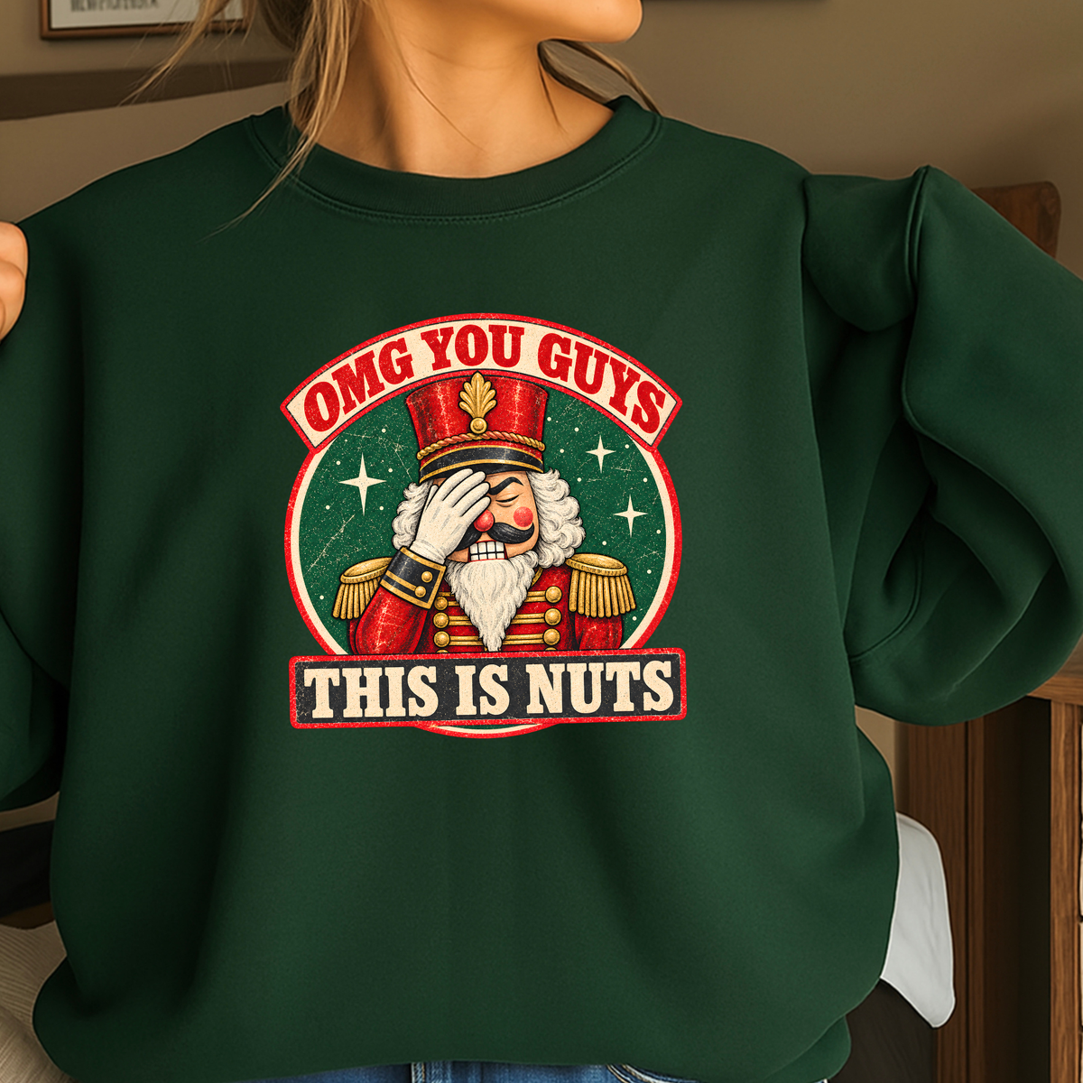 OMG You Guys This Is Nuts Christmas Crewneck Sweatshirt