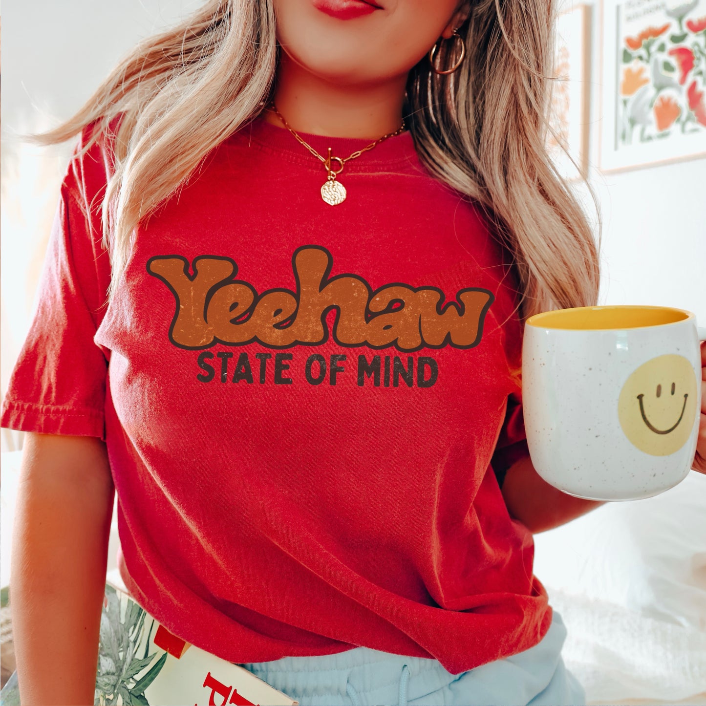 Yeehaw State Of Mind Comfort Color Graphic Tee