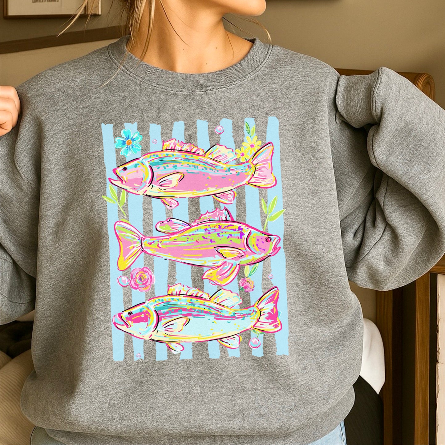 Fish Trio Crewneck Sweatshirt