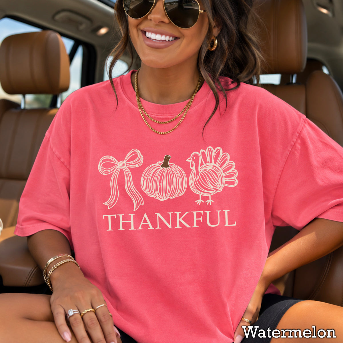 Thankful Thanksgiving Comfort Color Graphic Tee