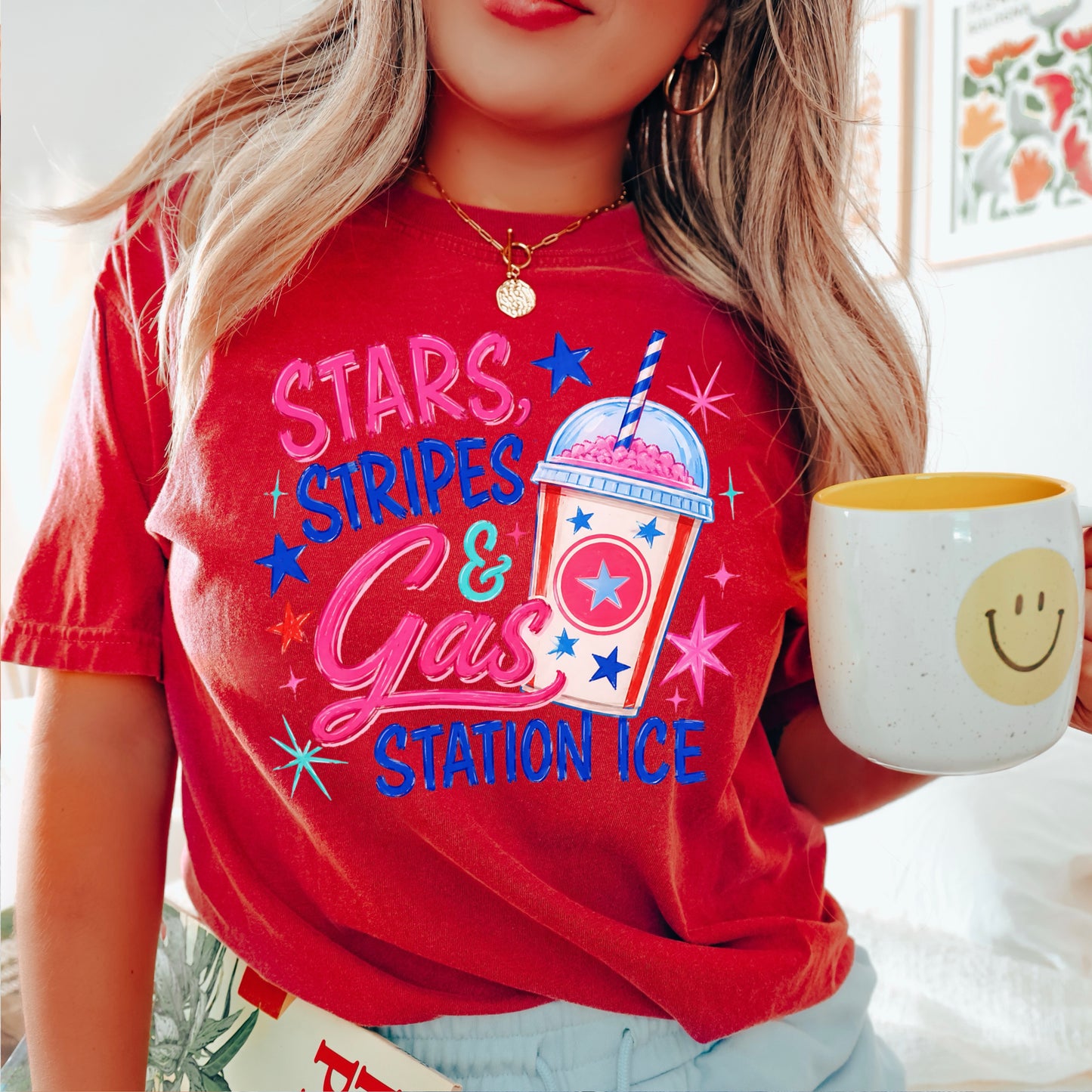 Stars Stripes & Gas Station Ice Comfort Color Graphic Tee