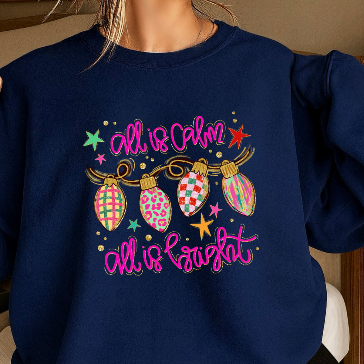 All Is Calm Christmas Crewneck Sweatshirt
