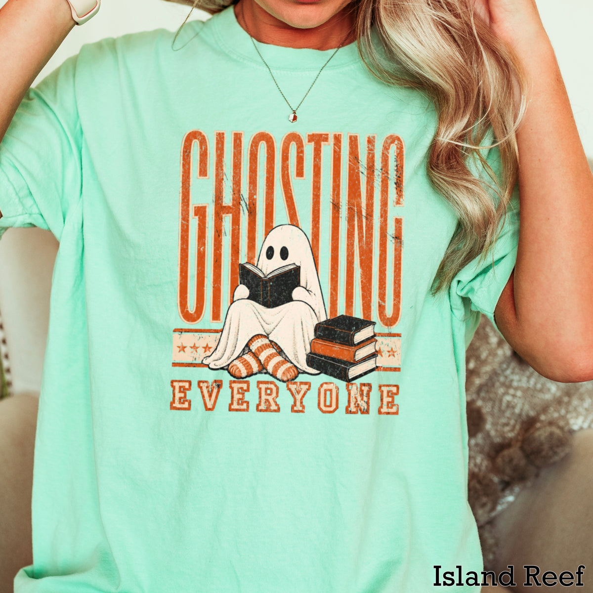 Ghosting Everyone Halloween Comfort Color Graphic Tee