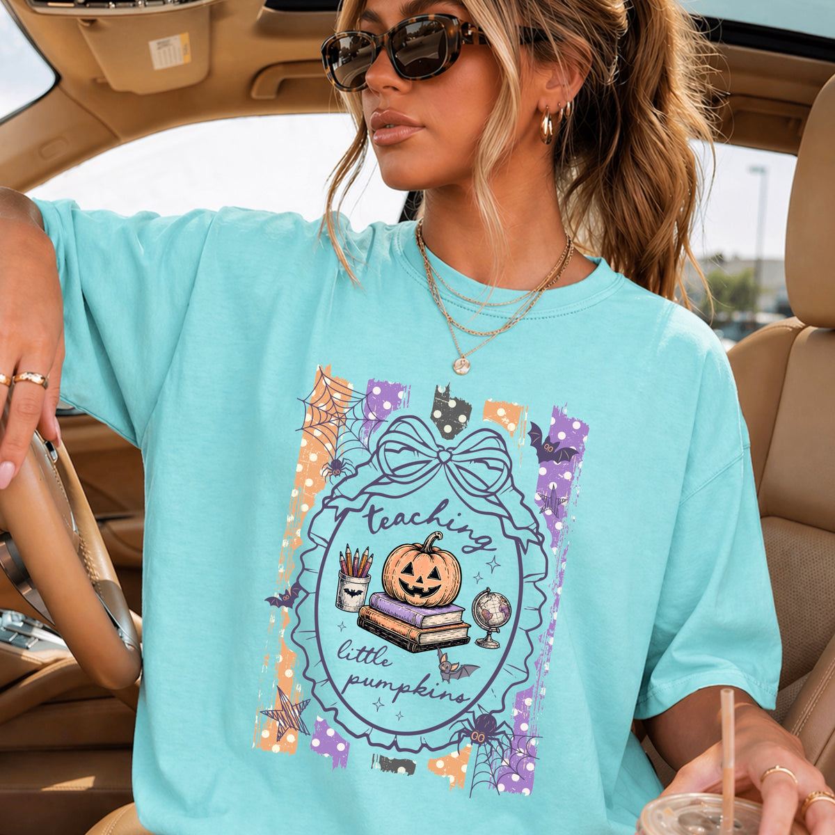 Teaching Little Pumpkins Comfort Color Graphic Tee