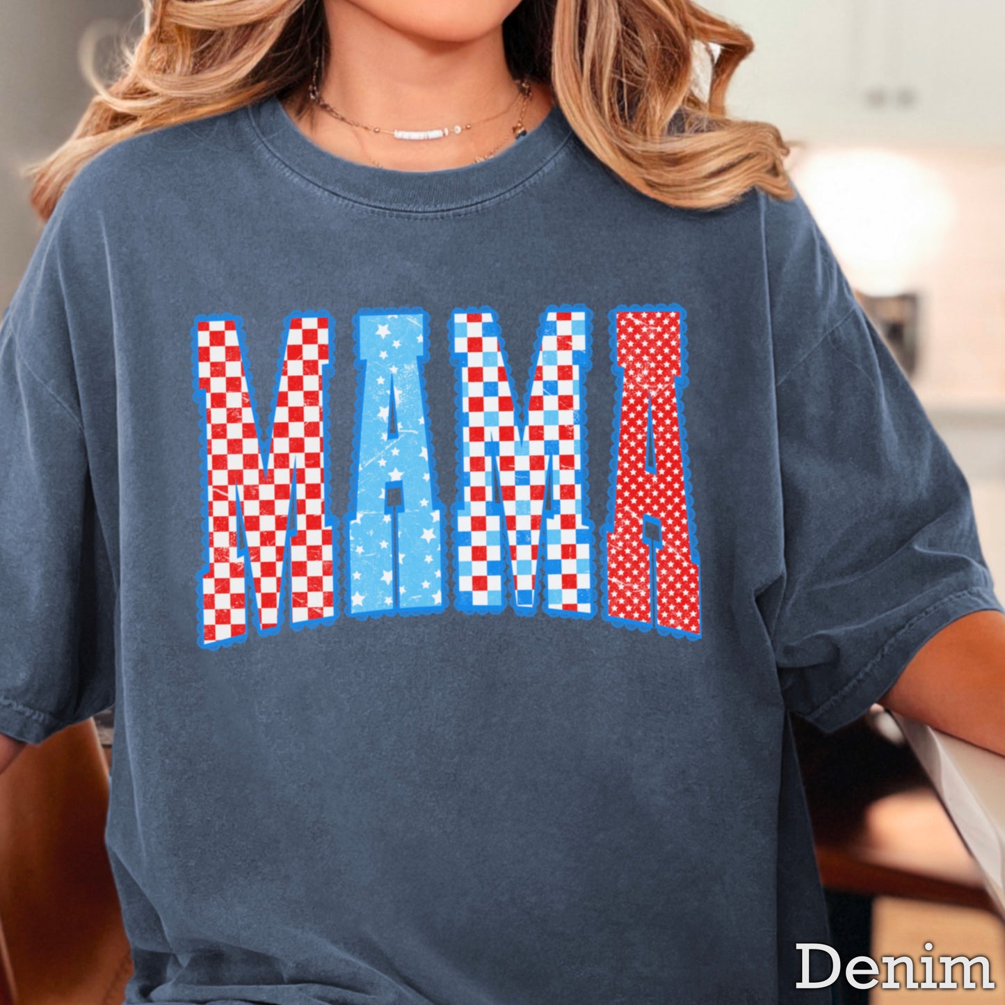 Mama Patriotic Comfort Color Graphic Tee