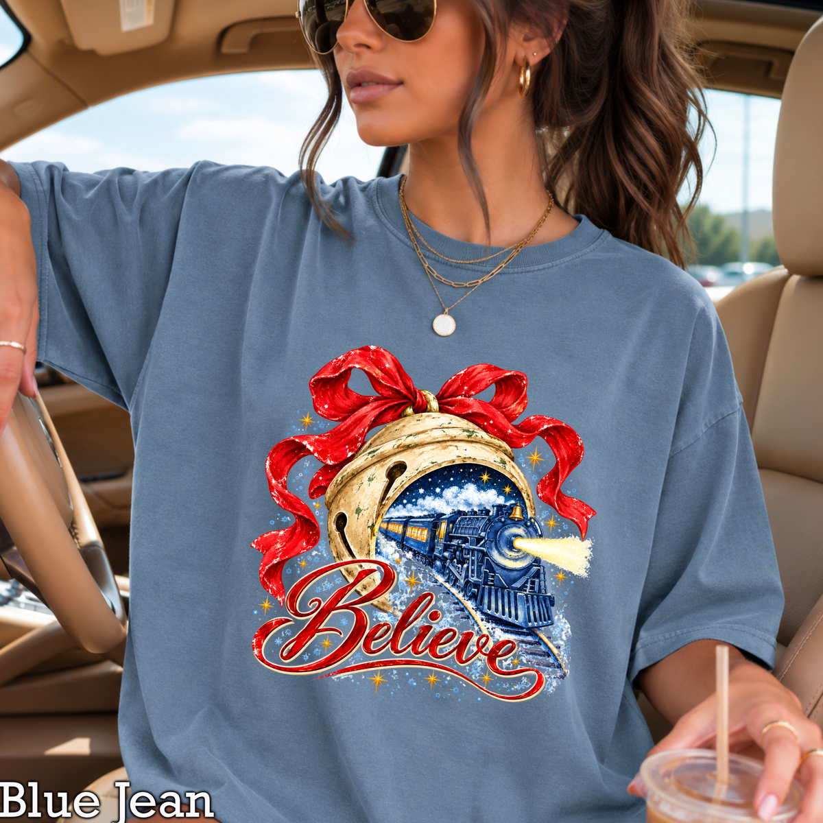 Believe Christmas Comfort Color Graphic Tee