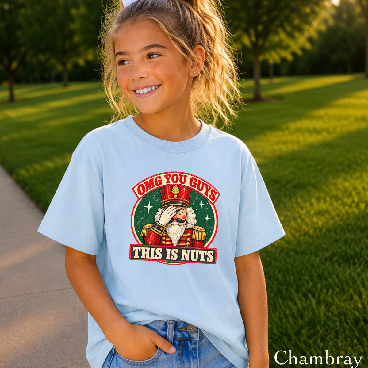 OMG You Guys This Is Nuts Christmas Youth Comfort Color T-Shirt