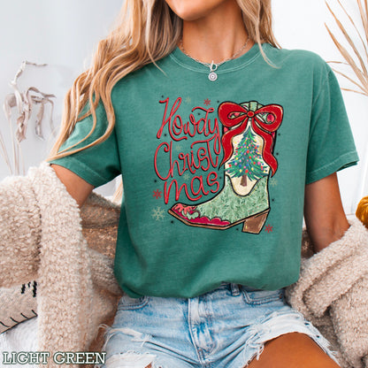 Howdy Christmas Comfort Color Graphic Tee