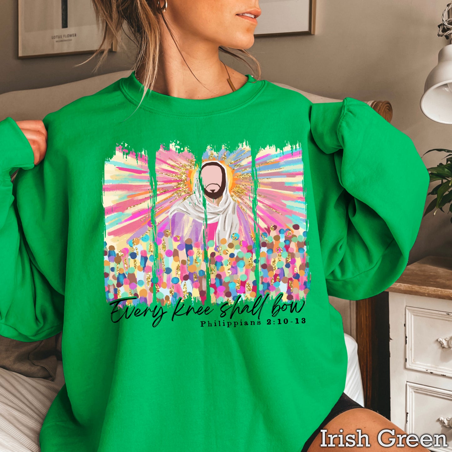 Every Knee Shall Bow Easter Crewneck Sweatshirt