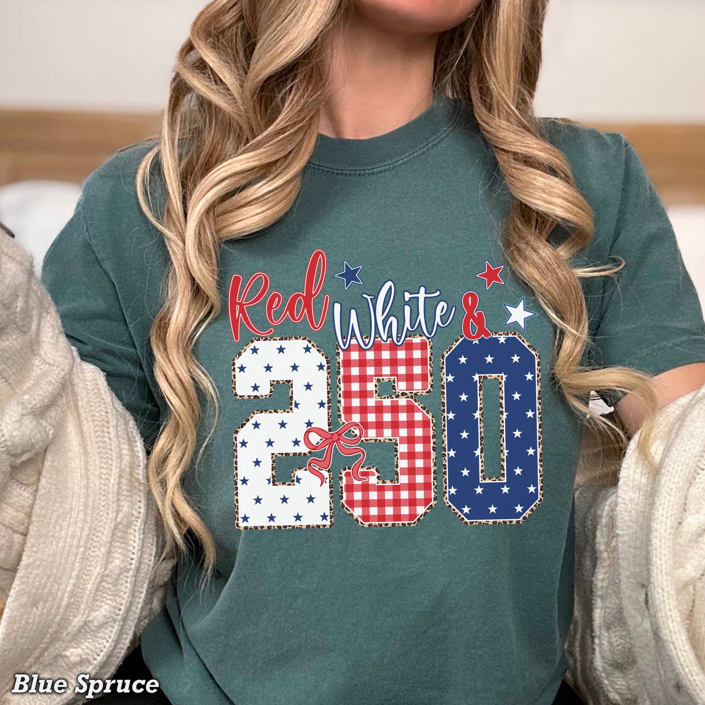 Red White & 250 Patriotic Comfort Color Graphic Tee
