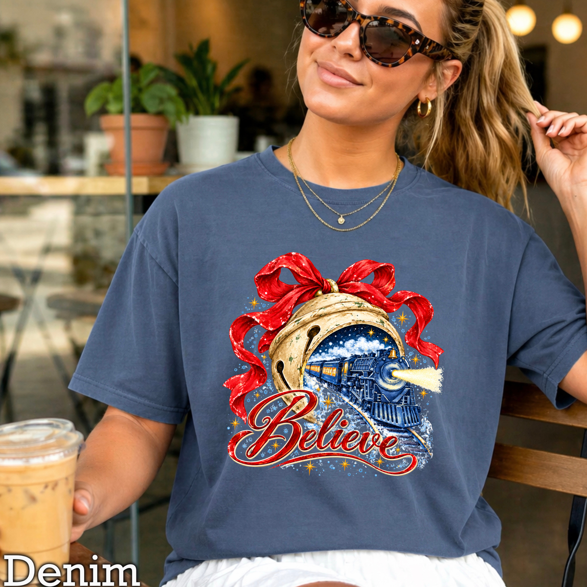 Believe Christmas Comfort Color Graphic Tee
