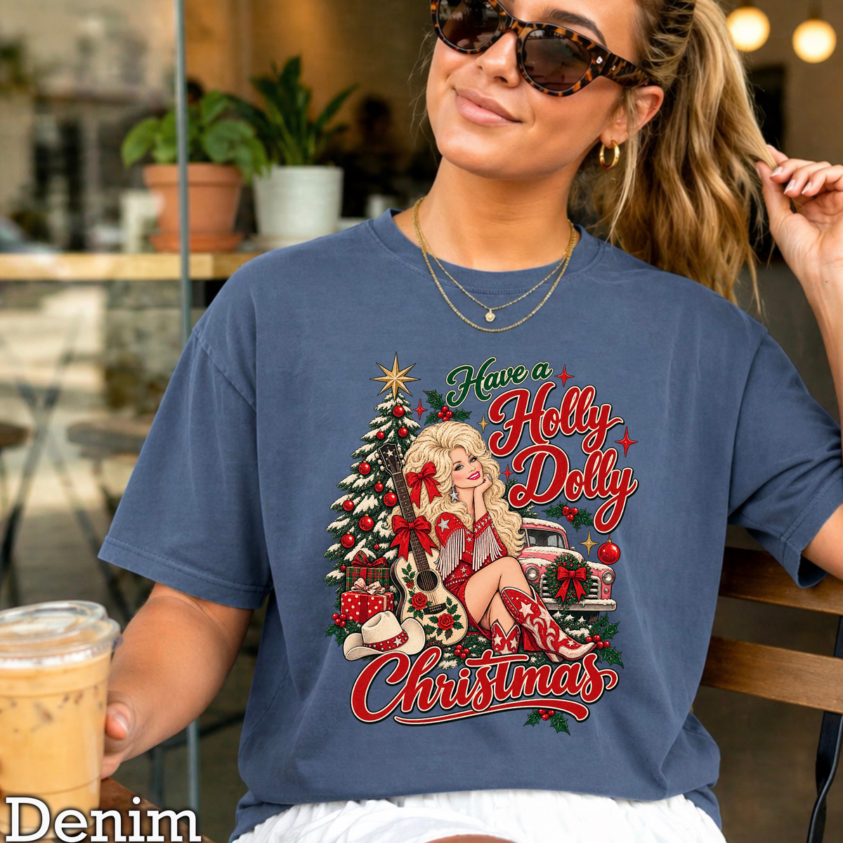 Have A Holly Christmas Comfort Color Graphic Tee