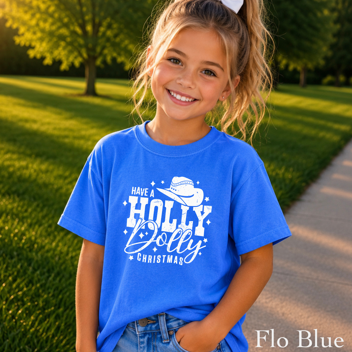 Have A Holly Christmas Youth Comfort Color T-Shirt