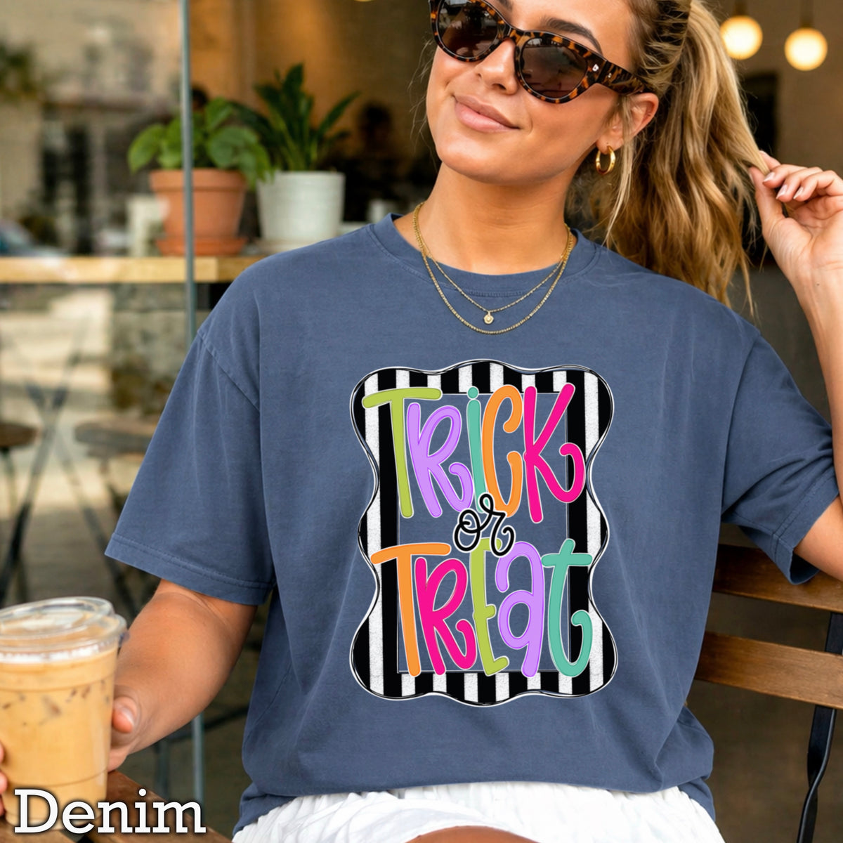 Trick Or Treat Halloween Comfort Color Graphic Tee
