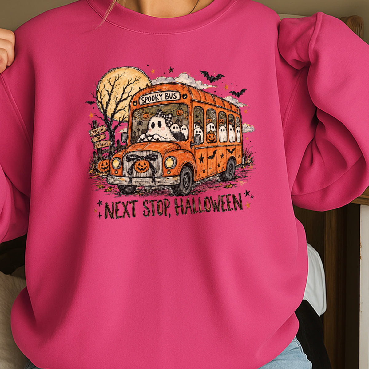 Next Stop Halloween Crewneck Sweatshirt