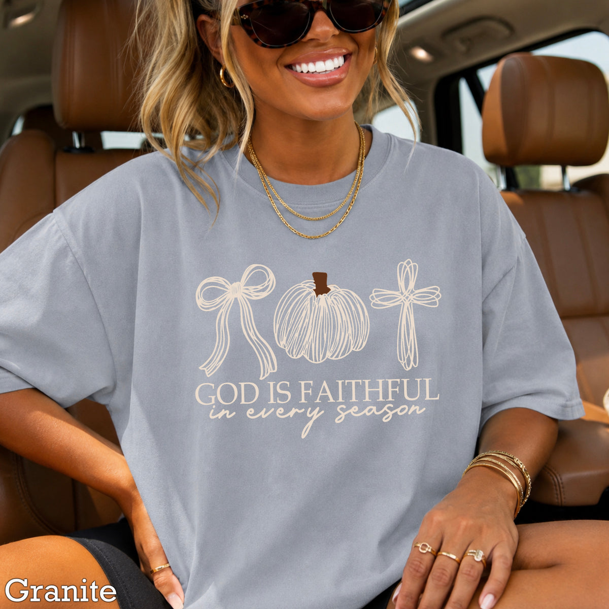 God Is Faithful In Every Season Comfort Color Graphic Tee