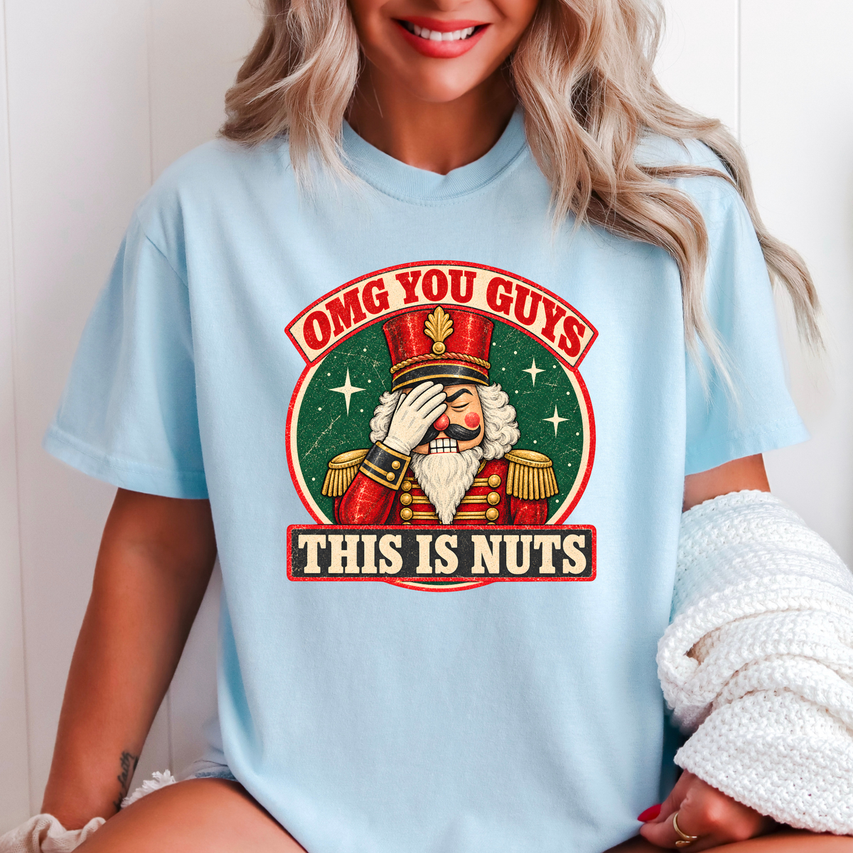 OMG You Guys This Is Nuts Christmas Comfort Color Graphic Tee