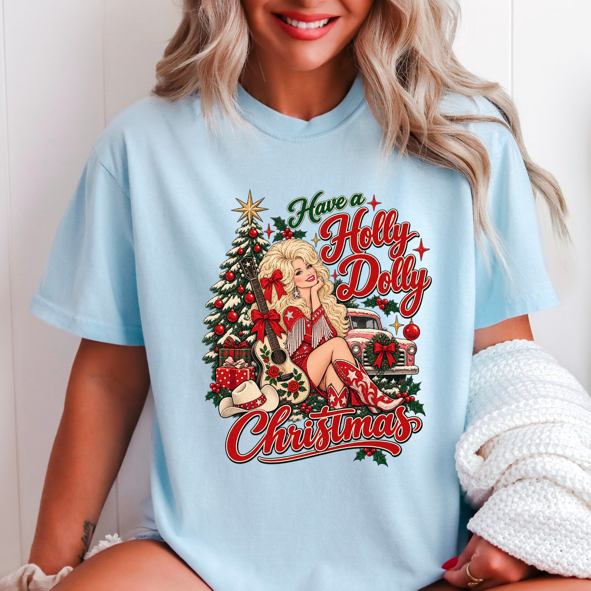 Have A Holly Christmas Comfort Color Graphic Tee