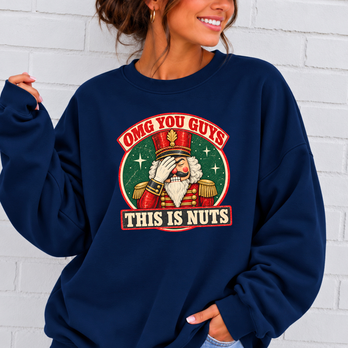 OMG You Guys This Is Nuts Christmas Crewneck Sweatshirt
