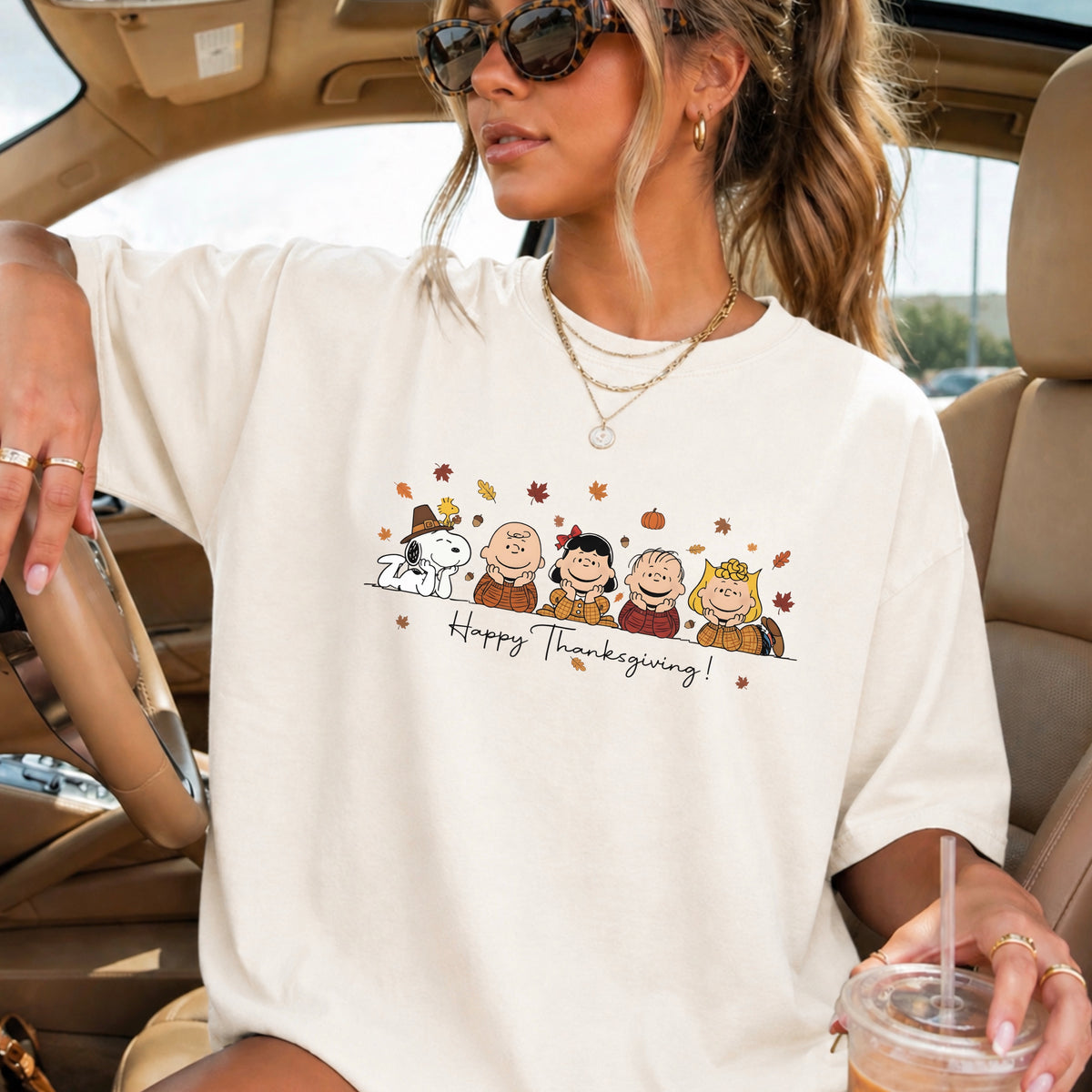 Happy Thanksgiving Comfort Color Graphic Tee