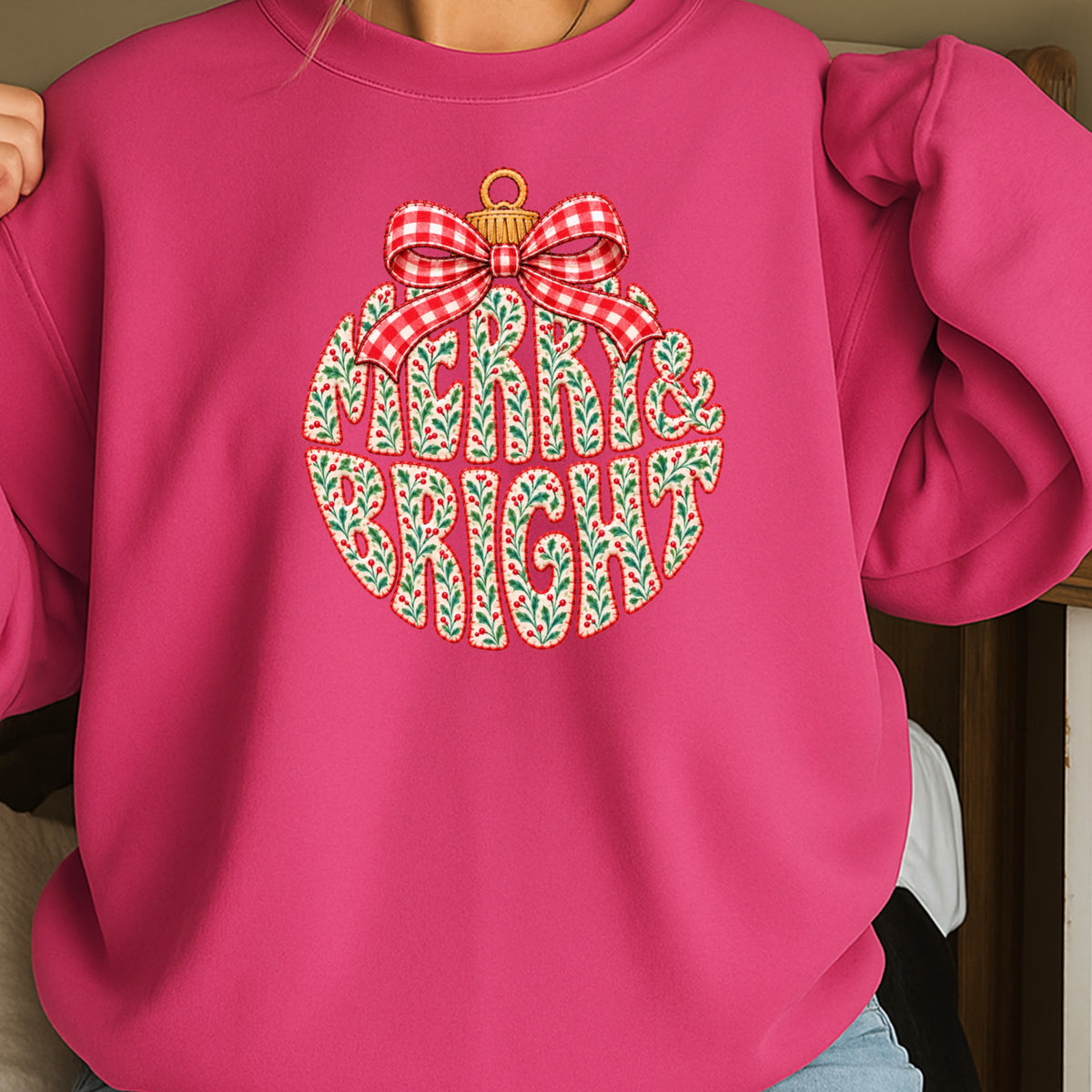 Merry & Bright Christmas Crewneck Sweatshirt