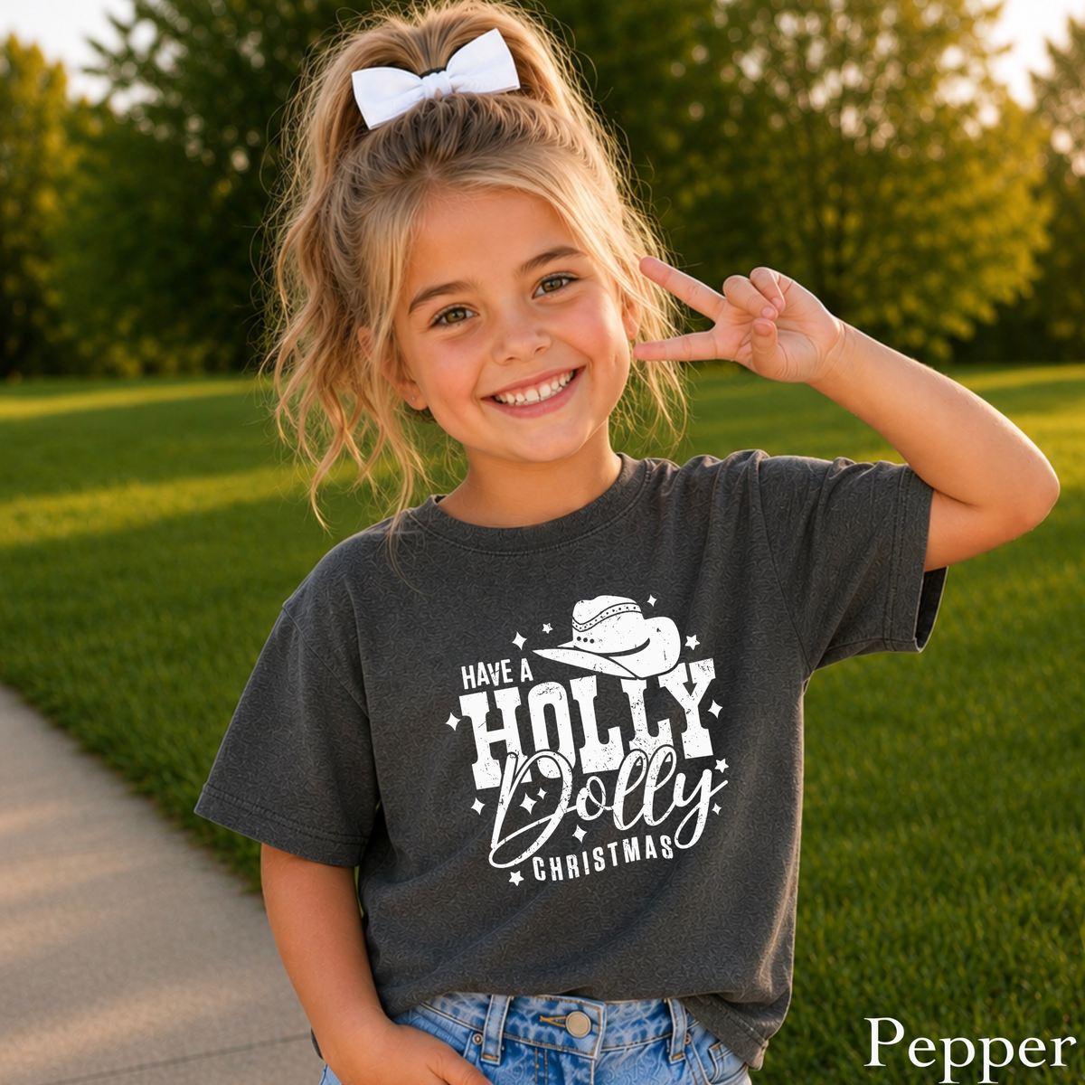 Have A Holly Christmas Youth Comfort Color T-Shirt