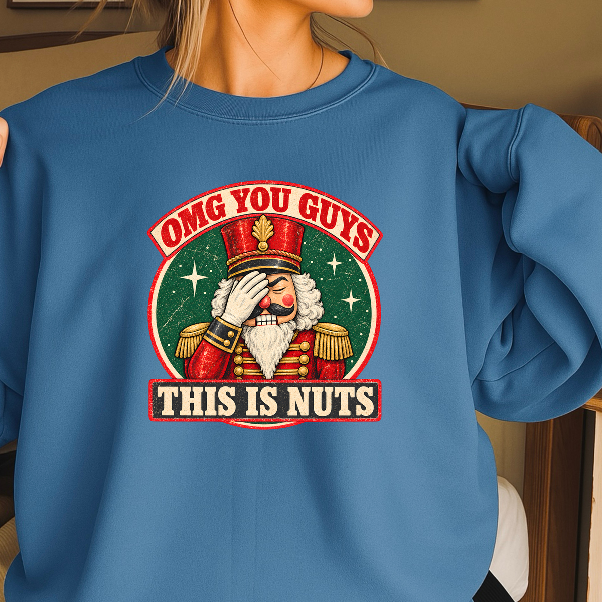 OMG You Guys This Is Nuts Christmas Crewneck Sweatshirt