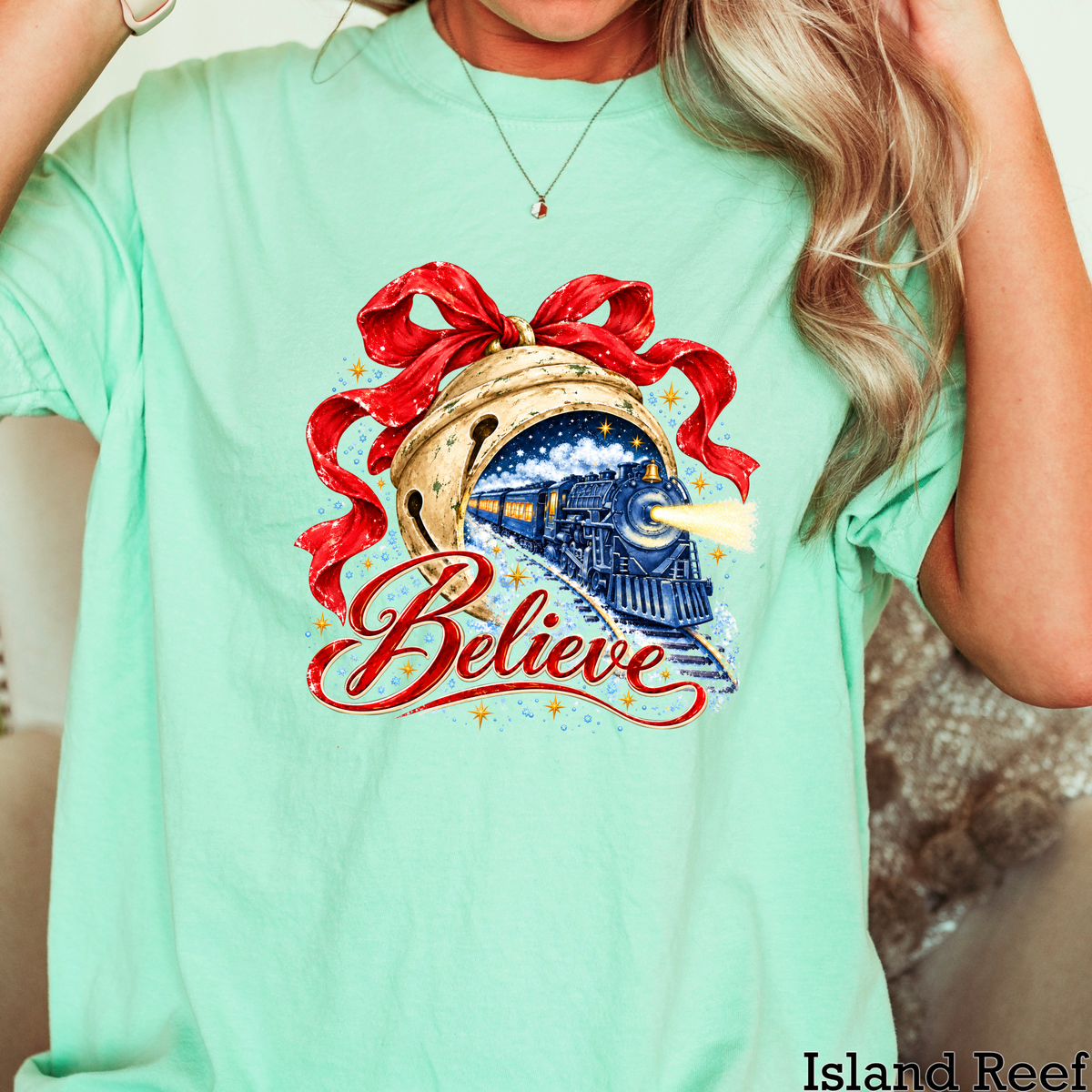 Believe Christmas Comfort Color Graphic Tee