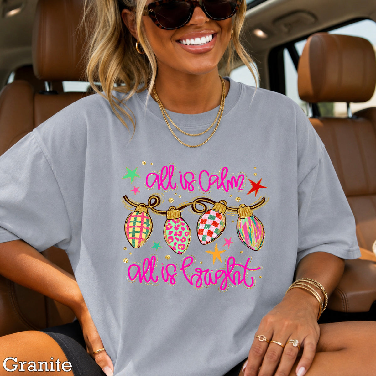 All Is Calm Christmas Comfort Color Graphic Tee