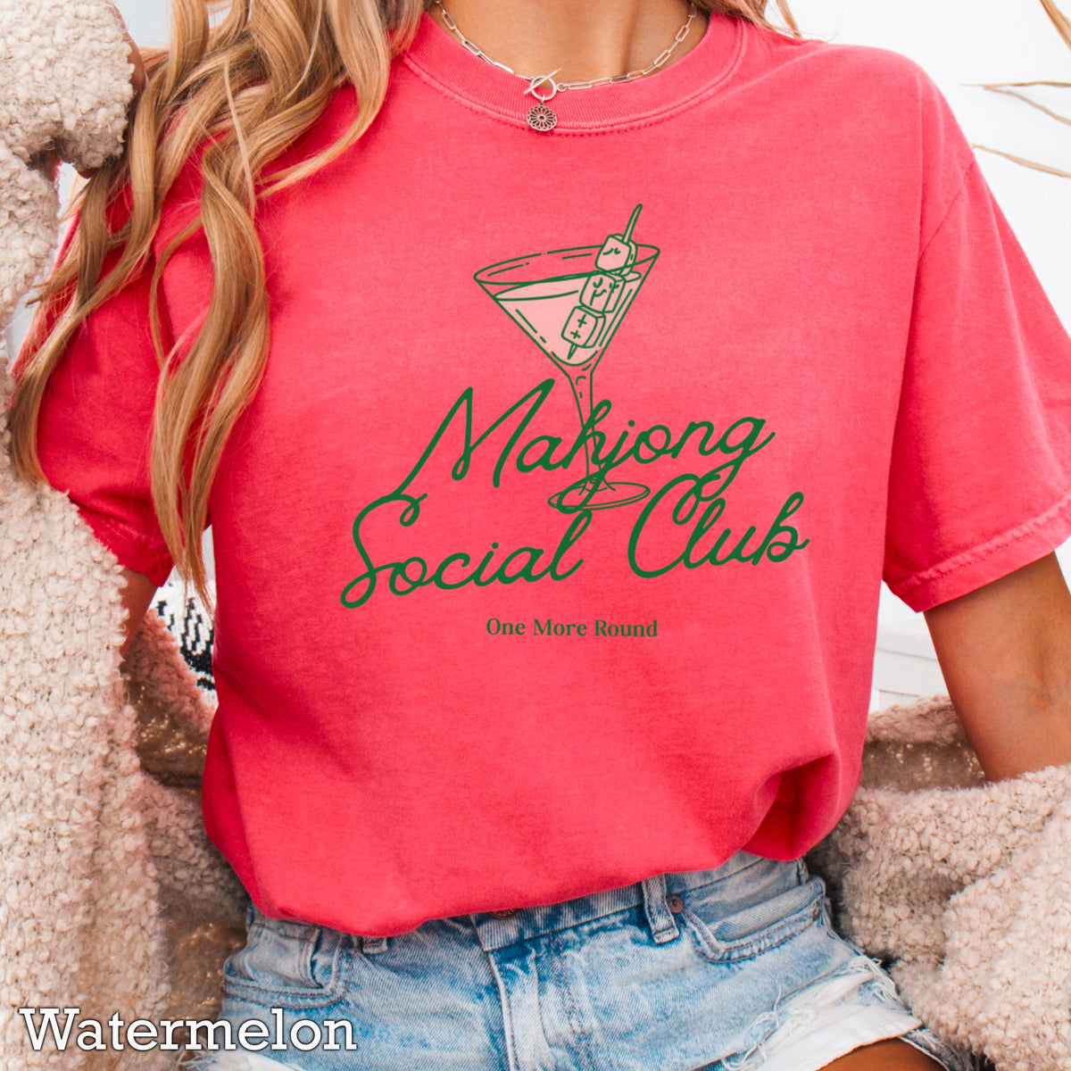 Mahjong Social Club Comfort Color Graphic Tee