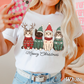Meowy Christmas Comfort Color Graphic Tee
