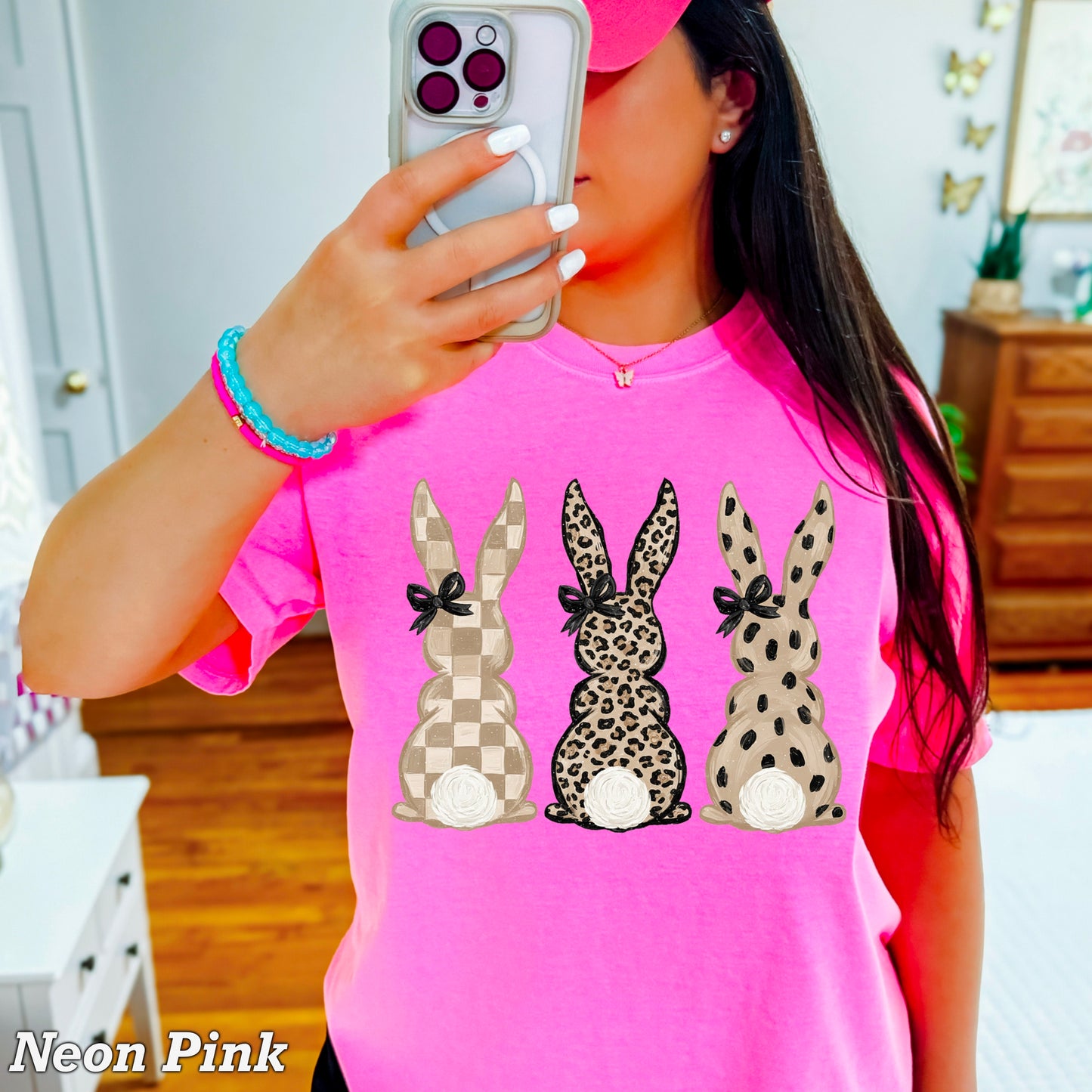 Easter Rabbit Trio Easter Comfort Color Graphic Tee