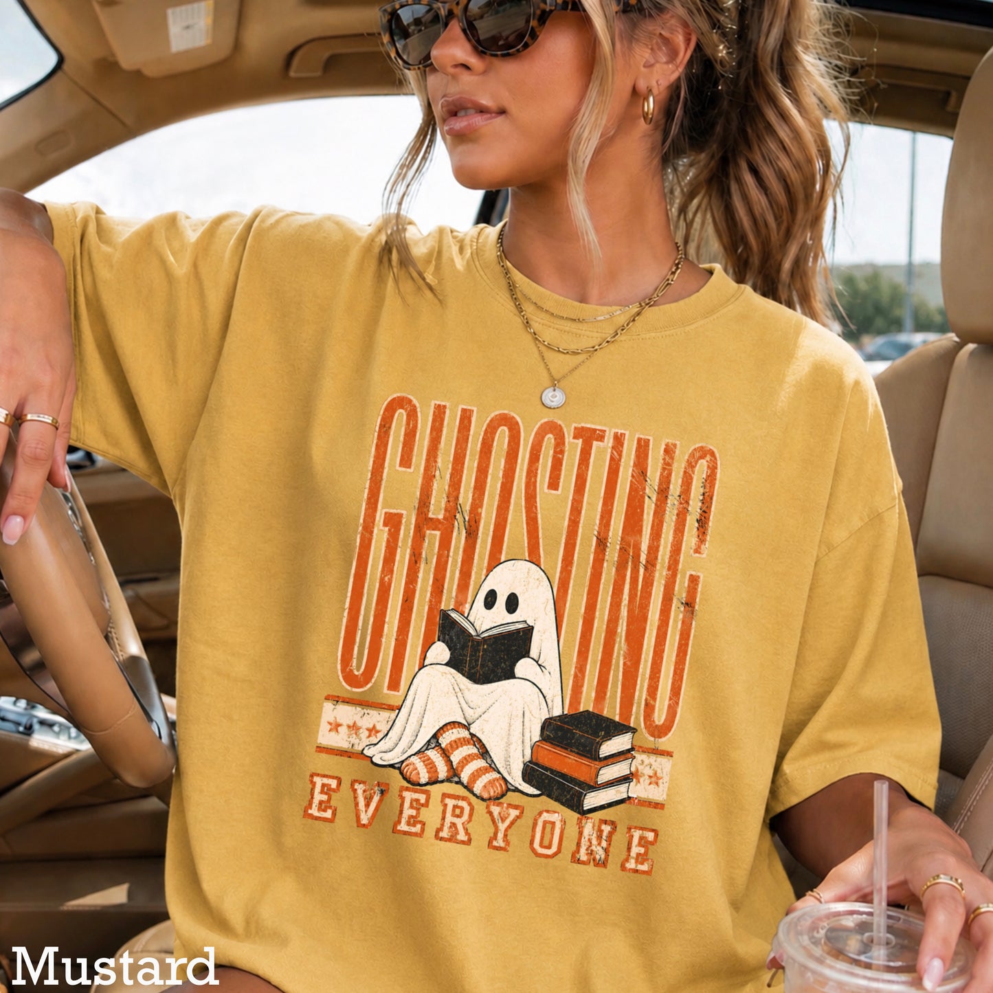 Ghosting Everyone Halloween Comfort Color Graphic Tee