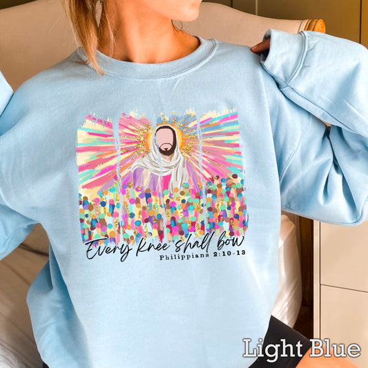 Every Knee Shall Bow Easter Crewneck Sweatshirt