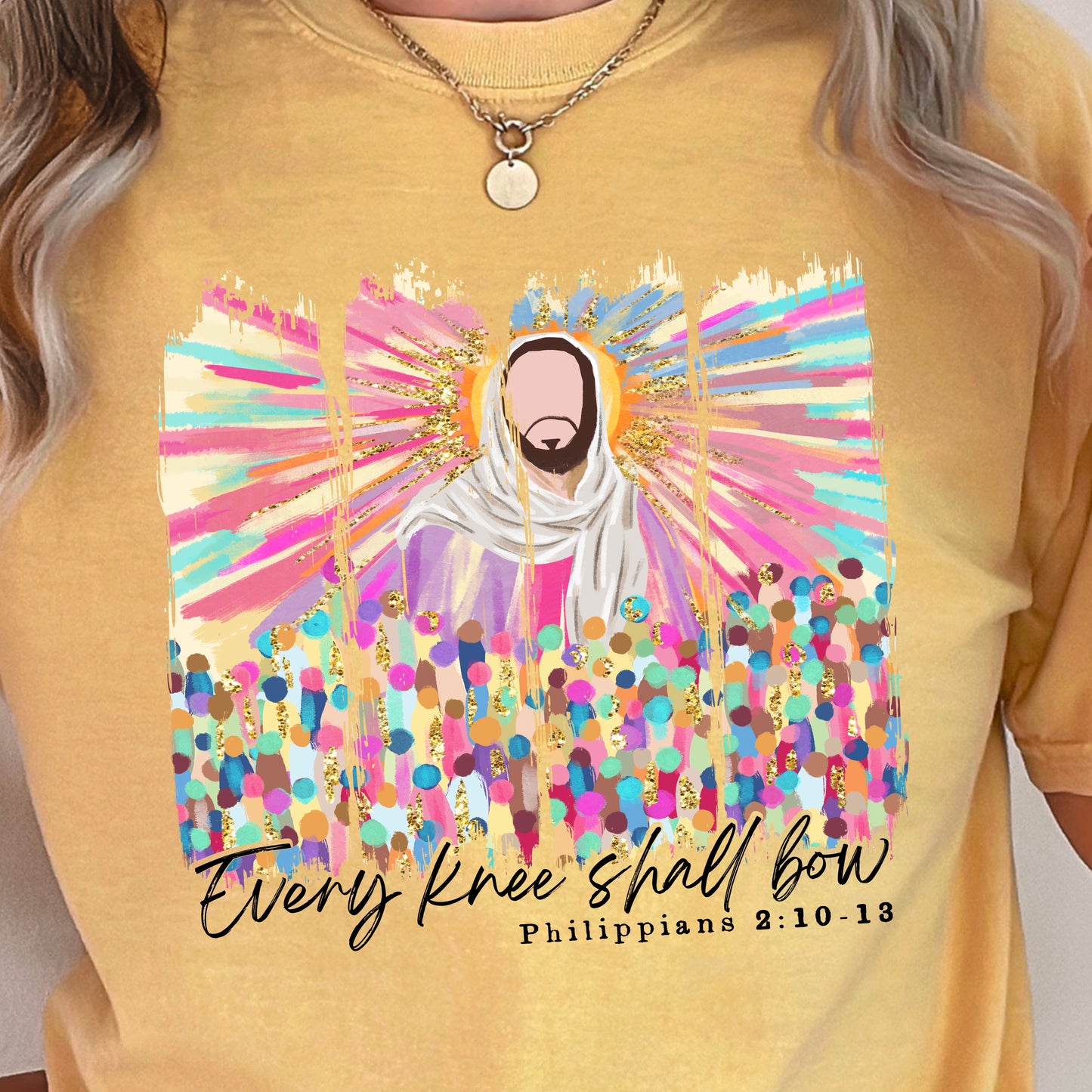 Every Knee Shall Bow Easter Comfort Color Graphic Tee