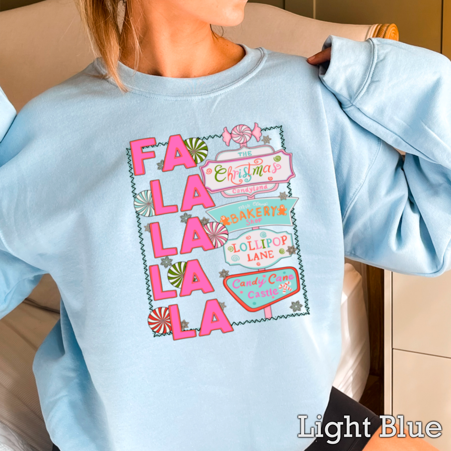 Fa La La Graphic Crewneck Sweatshirt