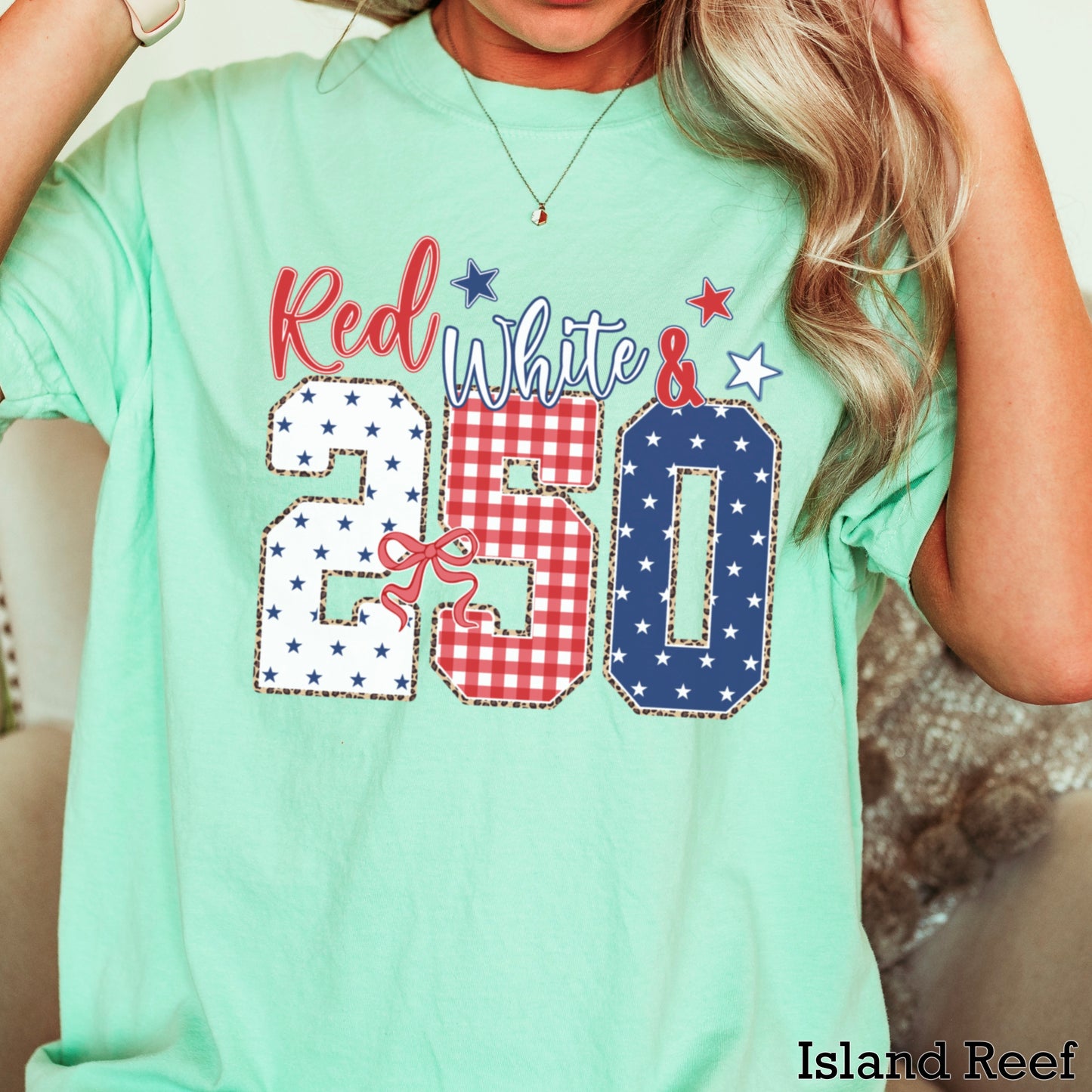 Red White & 250 Patriotic Comfort Color Graphic Tee
