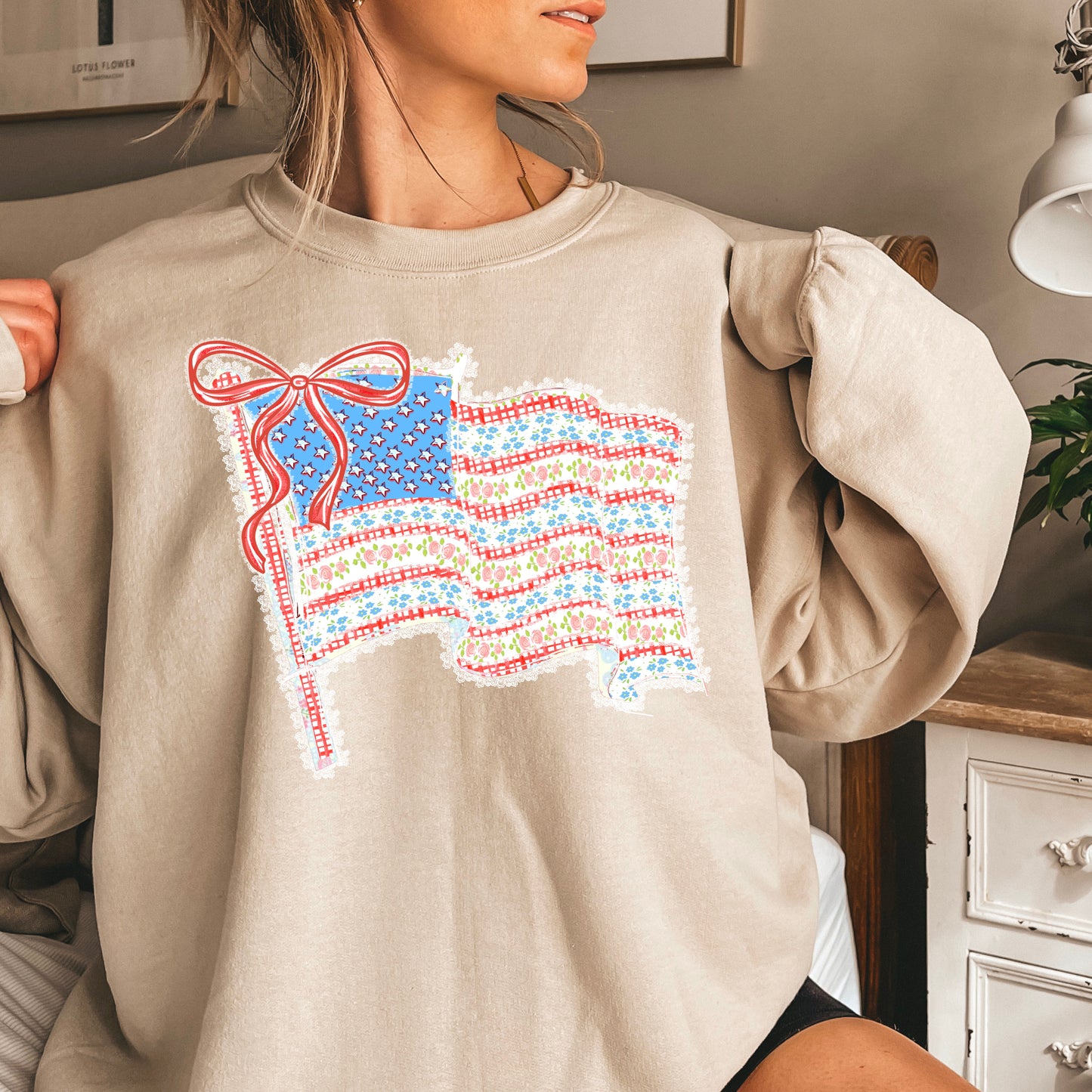 American Lace Flag Crewneck Sweatshirt