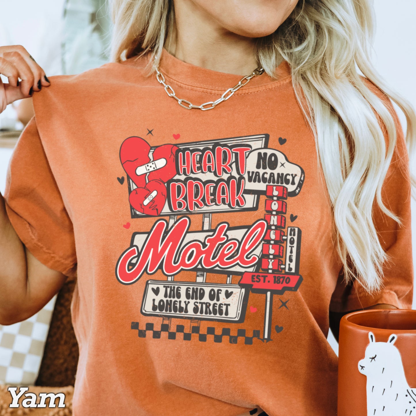 Heart Break Motel Valentine’s Day Comfort Color Graphic Tee