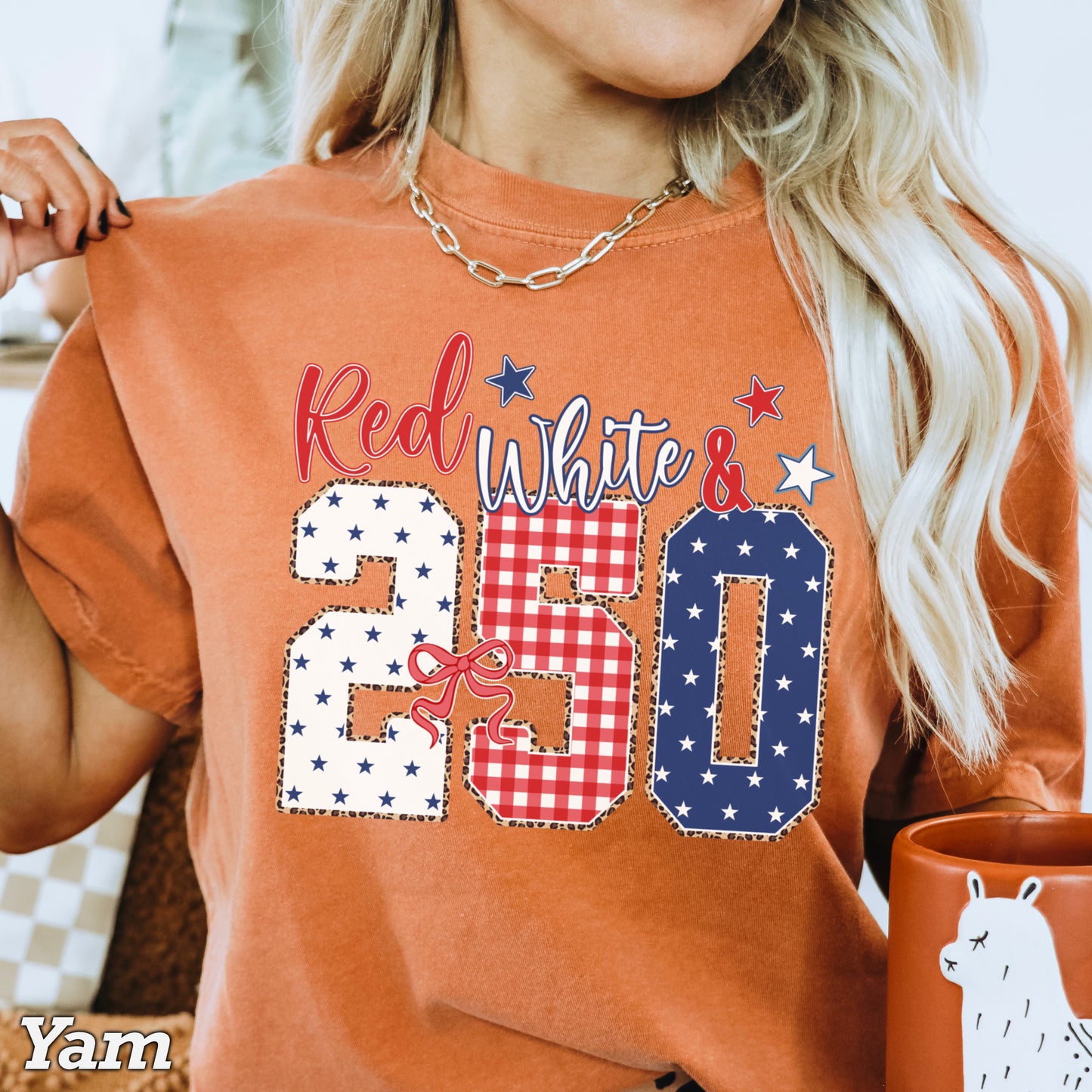 Red White & 250 Patriotic Comfort Color Graphic Tee
