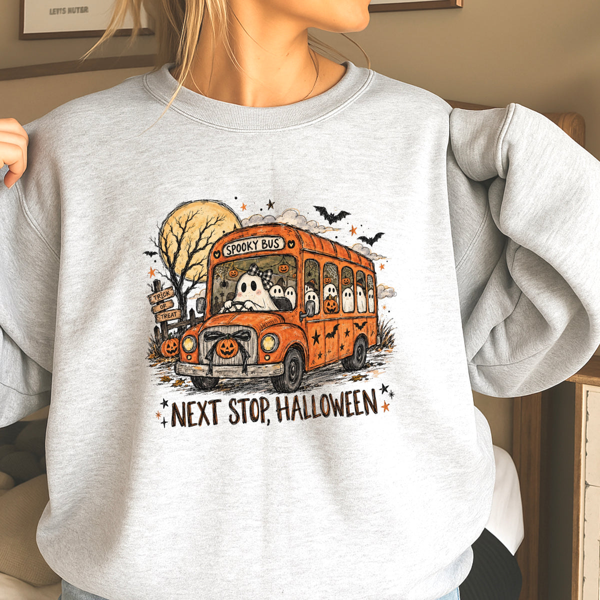 Next Stop Halloween Crewneck Sweatshirt