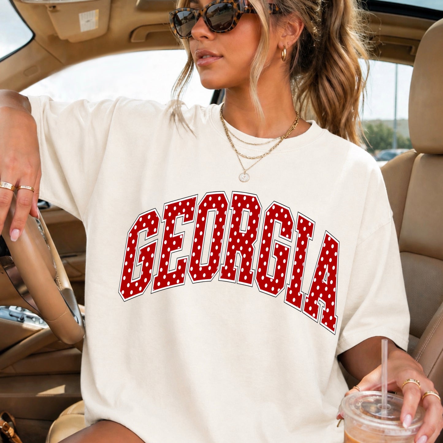 Georgia Polka Dot Comfort Color Graphic Tee