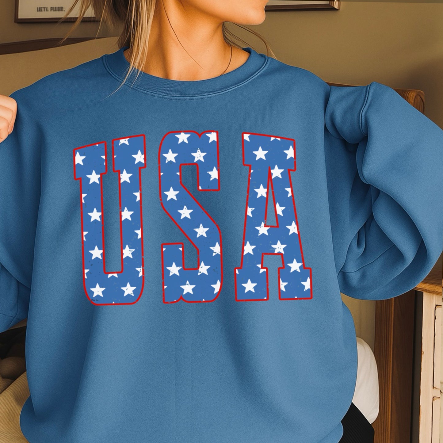 USA Patriotic Crewneck Sweatshirt